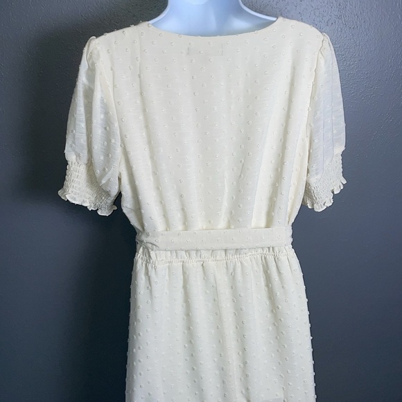 Lulu’s Sweet Swiss Dot Maxi Dress Creamy Ivory Off White BRIDAL Medium - Picture 8 of 13